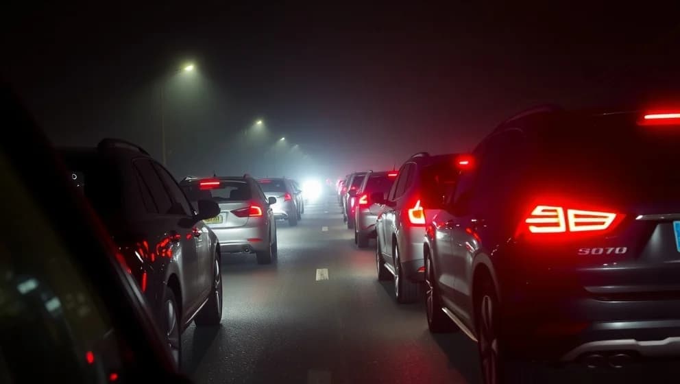 Att köra i kö när det är mörkt ute